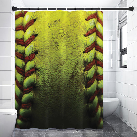 Softball Ball Print Premium Shower Curtain