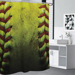 Softball Ball Print Premium Shower Curtain