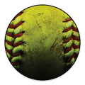Softball Ball Print Round Floor Mat