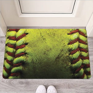 Softball Ball Print Rubber Doormat