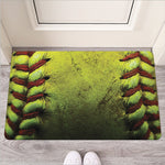 Softball Ball Print Rubber Doormat
