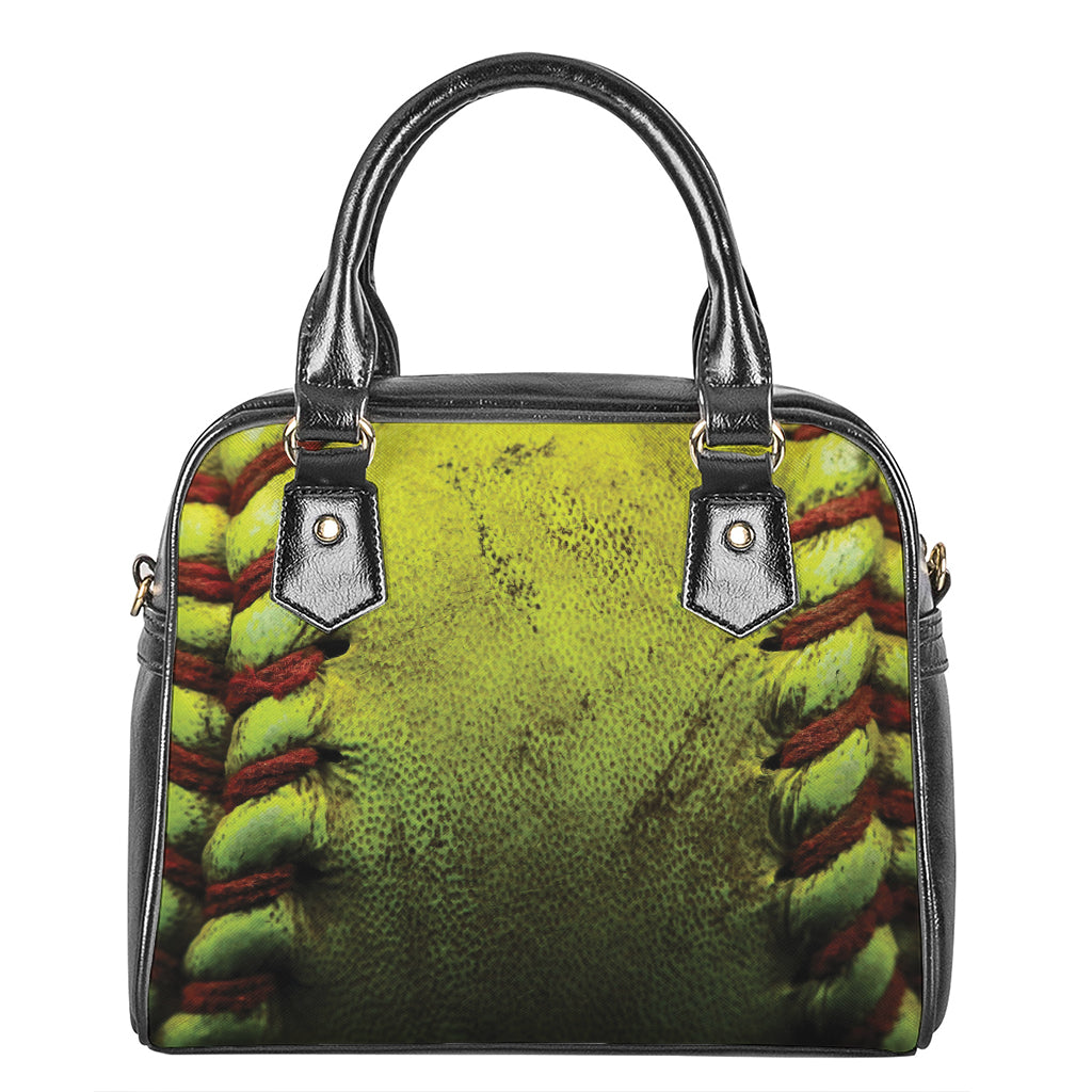 Softball Ball Print Shoulder Handbag