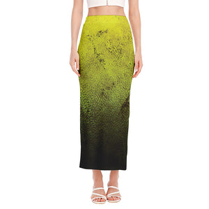 Softball Ball Print Side Slit Maxi Skirt