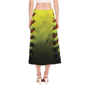 Softball Ball Print Side Slit Midi Skirt