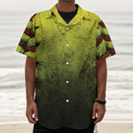 Softball Ball Print Textured Short Sleeve Shirt