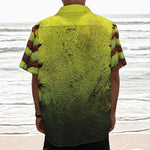 Softball Ball Print Textured Short Sleeve Shirt