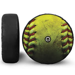 Softball Ball Print Tire Cover With Camera Hole