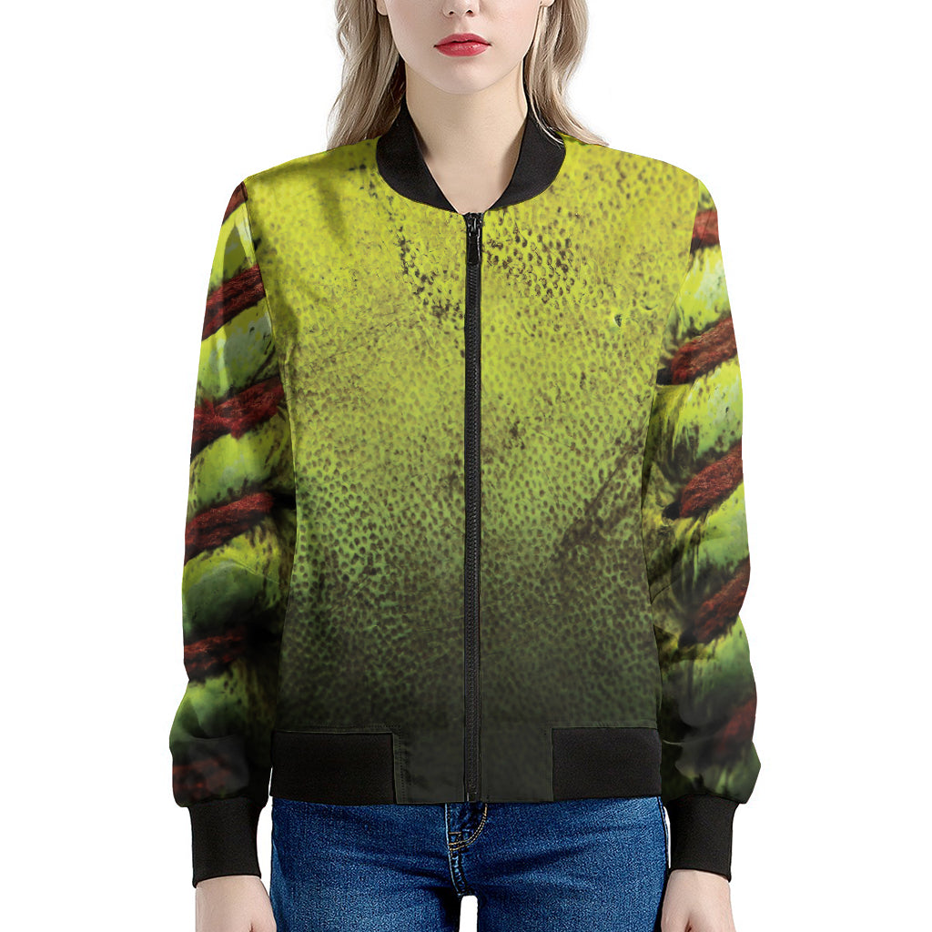 Softball Ball Print Women's Bomber Jacket