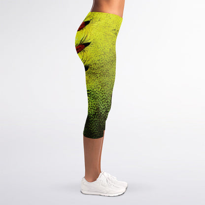 Softball Ball Print Women's Capri Leggings