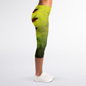 Softball Ball Print Women's Capri Leggings