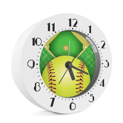 Softball Field And Ball Print Alarm Clock