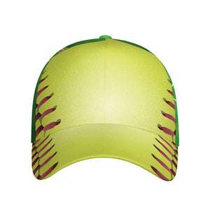 Softball Field And Ball Print Baseball Cap