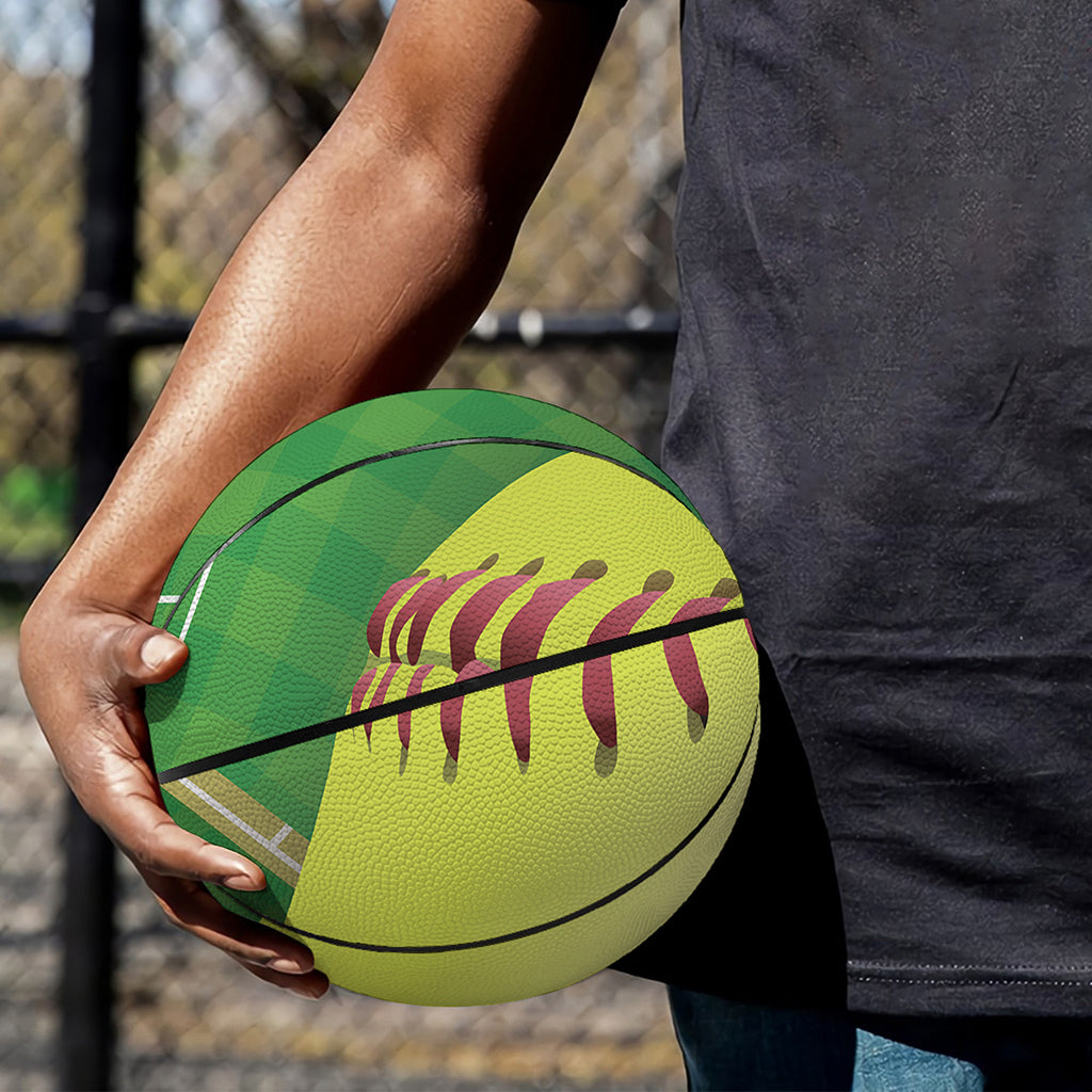 Softball Field And Ball Print Basketball