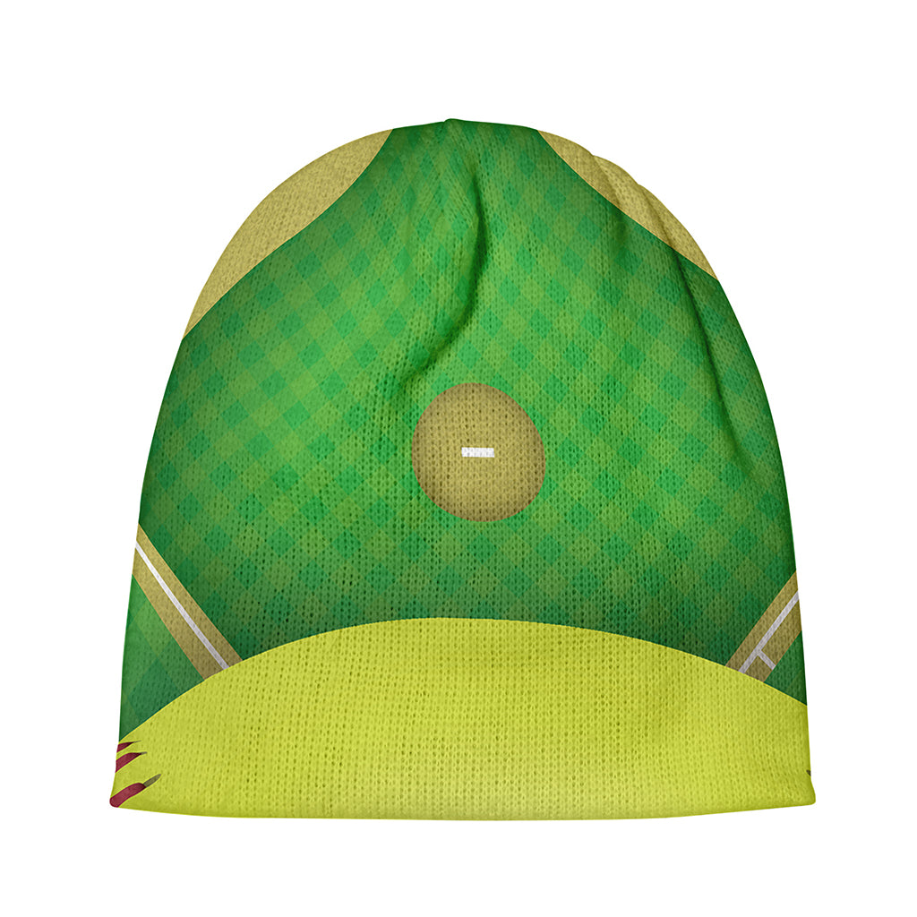 Softball Field And Ball Print Beanie