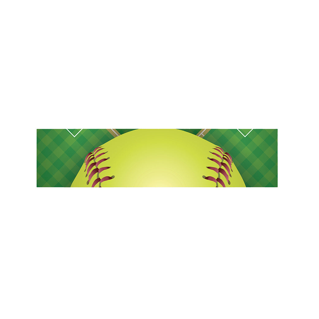 Softball Field And Ball Print Bed Runner