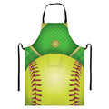 Softball Field And Ball Print Bib Apron With Pocket