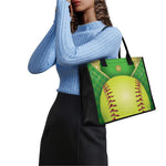 Softball Field And Ball Print Canvas Tote Bag