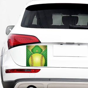 Softball Field And Ball Print Car Sticker