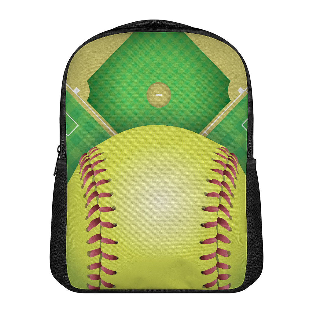 Softball Field And Ball Print Casual Backpack