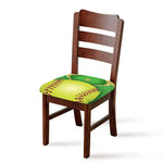 Softball Field And Ball Print Chair Cushion Cover