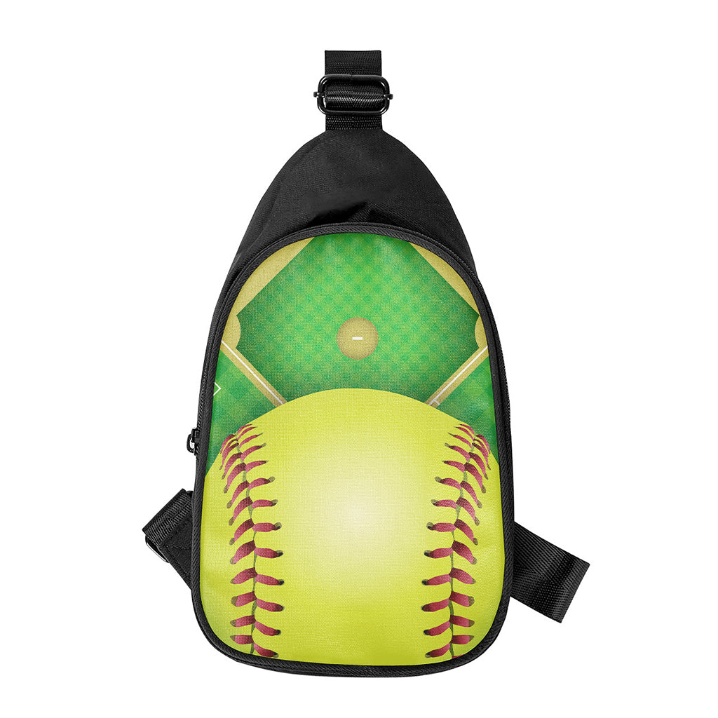 Softball Field And Ball Print Chest Bag