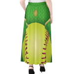 Softball Field And Ball Print Chiffon Maxi Skirt