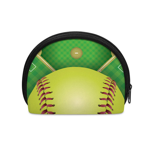 Softball Field And Ball Print Coin Purse