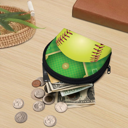 Softball Field And Ball Print Coin Purse
