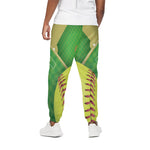 Softball Field And Ball Print Cotton Pants