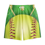 Softball Field And Ball Print Cotton Shorts