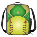 Softball Field And Ball Print Crossbody Lunch Bag