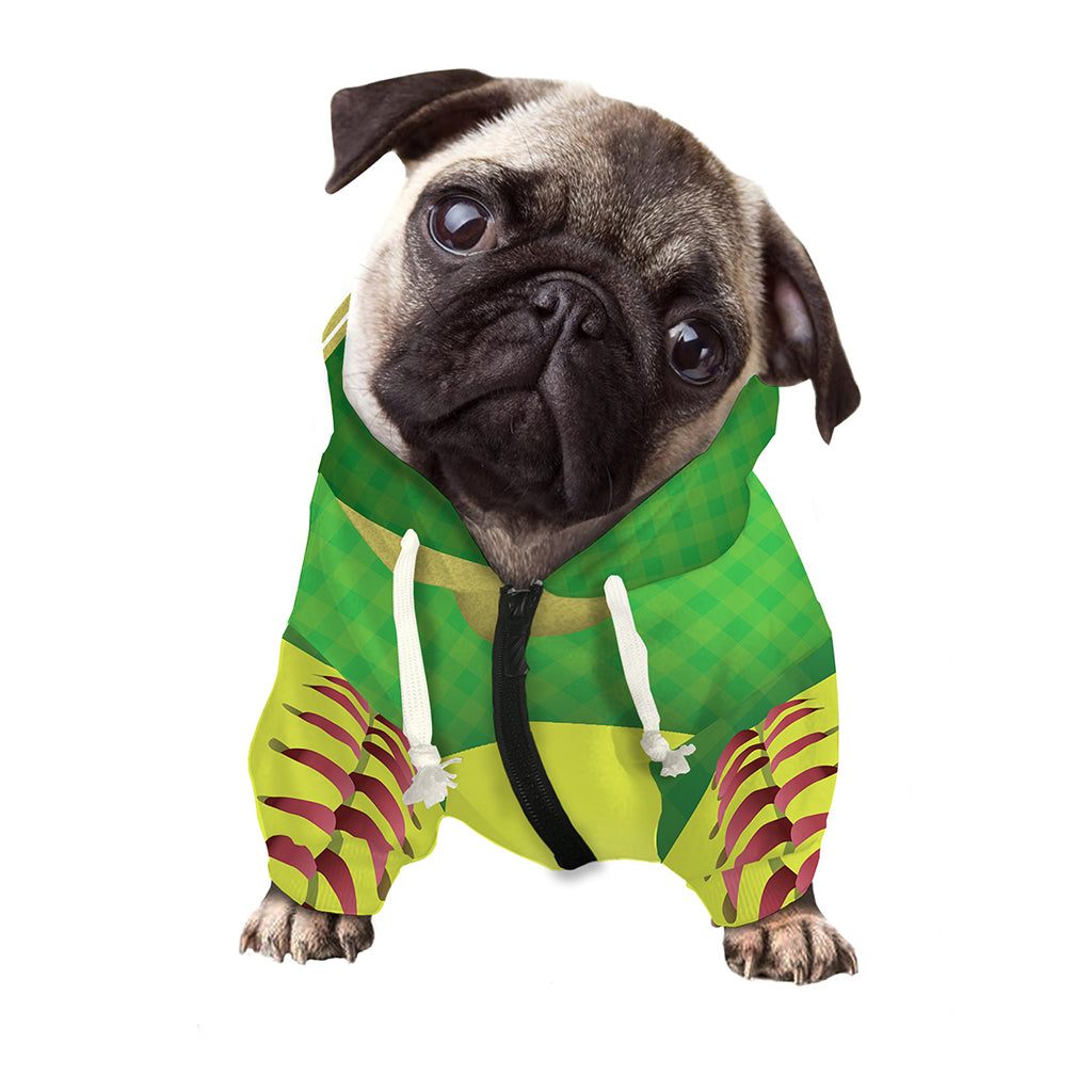Softball Field And Ball Print Dog Zip Up Hoodie