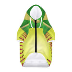 Softball Field And Ball Print Dog Zip Up Hoodie