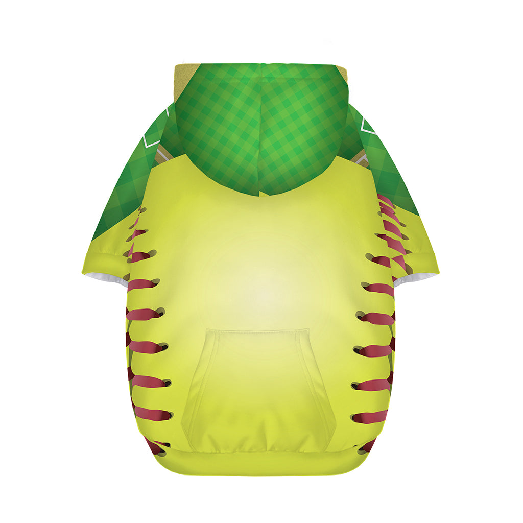 Softball Field And Ball Print Dog Zip Up Hoodie