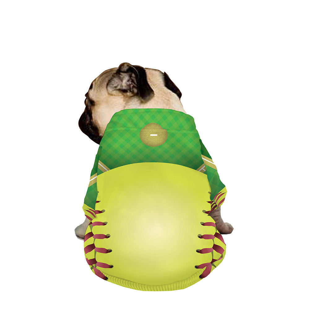 Softball Field And Ball Print Dog Zip Up Jacket