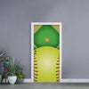 Softball Field And Ball Print Door Sticker