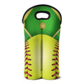 Softball Field And Ball Print Double Neoprene Wine Tote