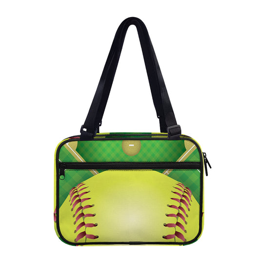 Softball Field And Ball Print Double Strap Bible Bag
