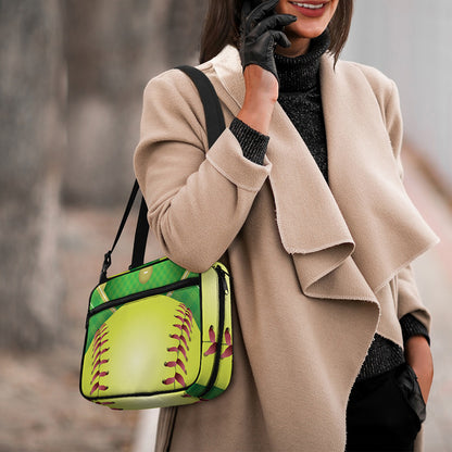 Softball Field And Ball Print Double Strap Bible Bag