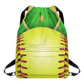 Softball Field And Ball Print Drawstring Backpack