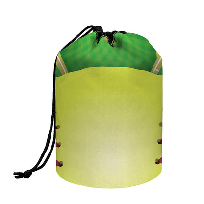 Softball Field And Ball Print Drawstring Makeup Bag