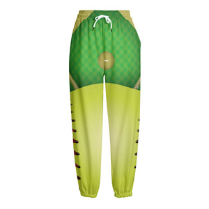 Softball Field And Ball Print Fleece Lined Knit Pants