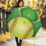 Softball Field And Ball Print Foldable Umbrella