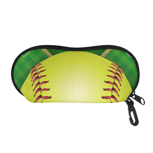Softball Field And Ball Print Glasses Case