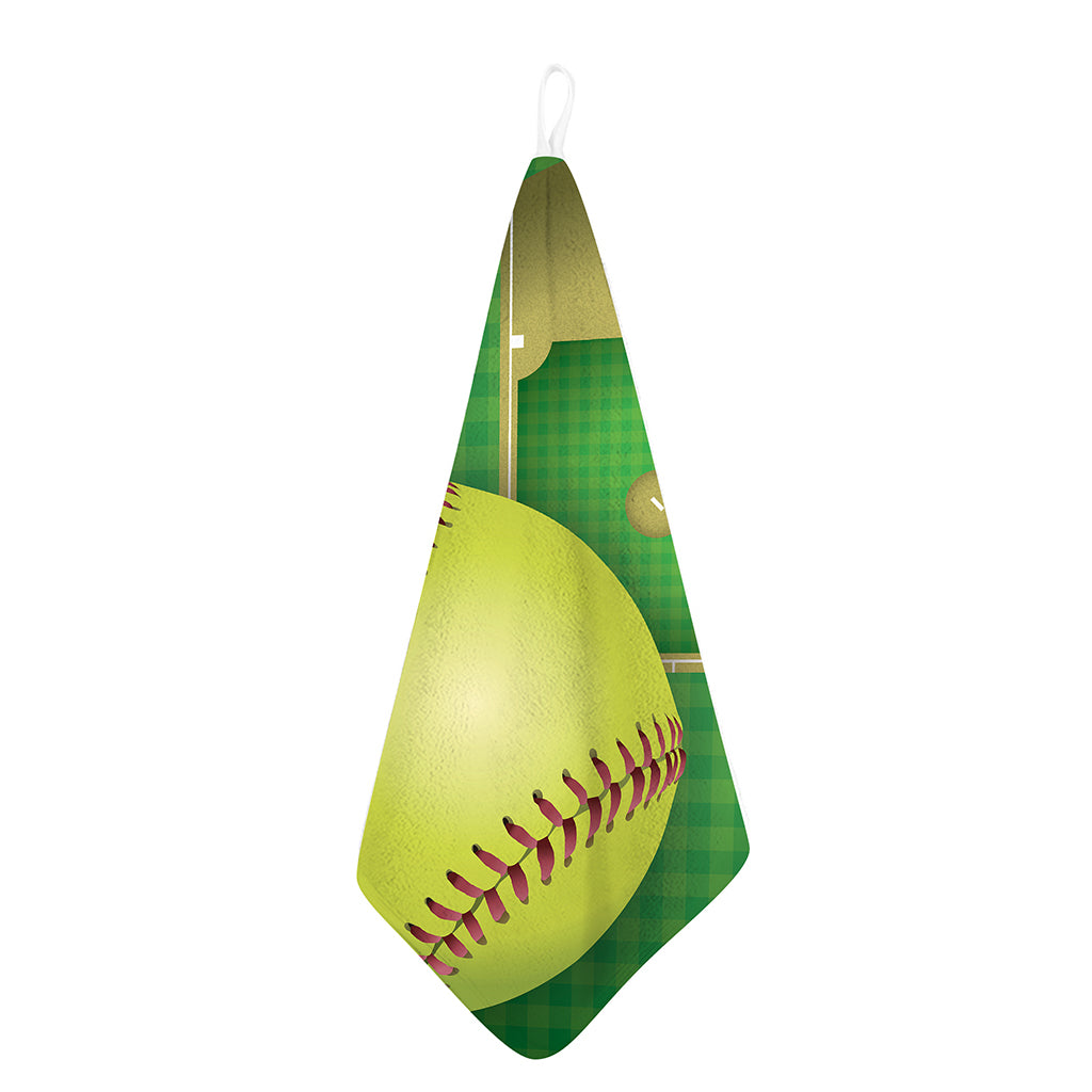 Softball Field And Ball Print Hand Towel