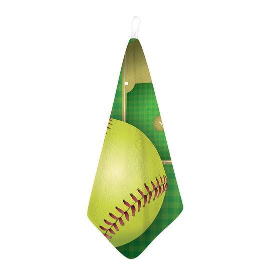 Softball Field And Ball Print Hand Towel