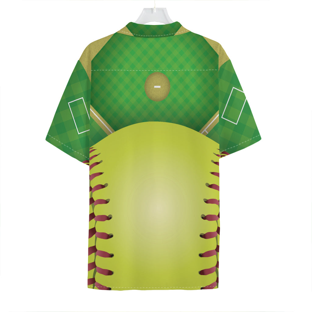 Softball Field And Ball Print Hawaiian Shirt