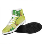 Softball Field And Ball Print High Top Leather Sneakers