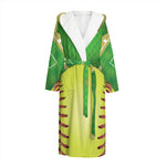 Softball Field And Ball Print Hooded Bathrobe