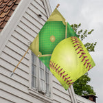 Softball Field And Ball Print House Flag